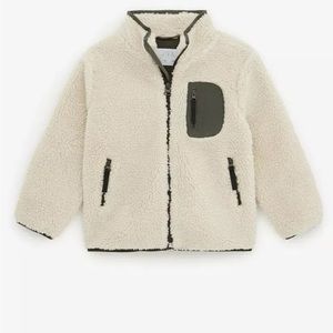 Zara Kids Fleece Jacket Beige size 8 new